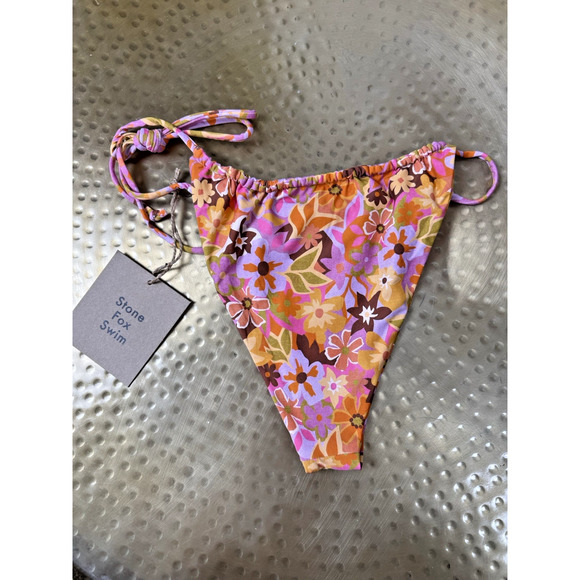 NWT Stone Fox Swim River Bottom Retro Pop XL Pink Floral Boho Hippie Modern XL - Picture 4 of 7